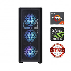 Ryzen 5 7600 32GB 1TB SSD NVME 1TB HDD RTX 4060 Ti NoOs Stacionārais dators